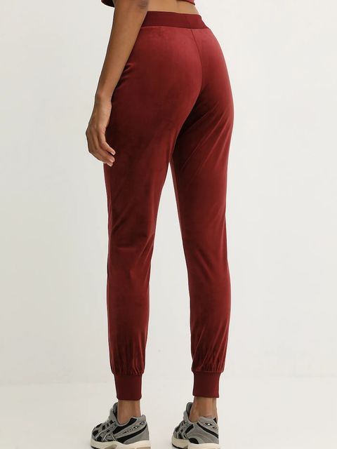 Guess spodnie dresowe welurowe COUTURE damskie kolor bordowy gładkie V3BB27 K0232 - zdjęcie produktu nr 2