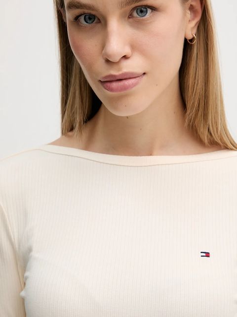 Tommy Hilfiger longsleeve kolor beżowy WW0WW47309