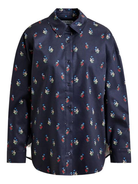 Essentiel Antwerp floral-print beaded shirt - Blue - zdjęcie produktu nr 1