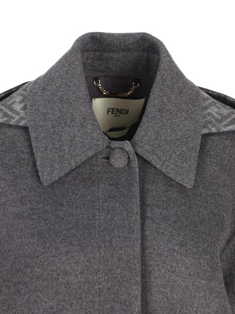 FENDI hooded flap-pocket coat - Grey