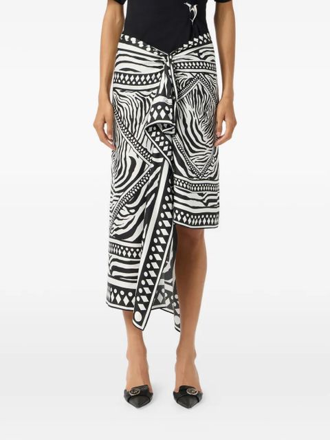 Blumarine asymmetrical foulard-print skirt - White - zdjęcie produktu nr 2