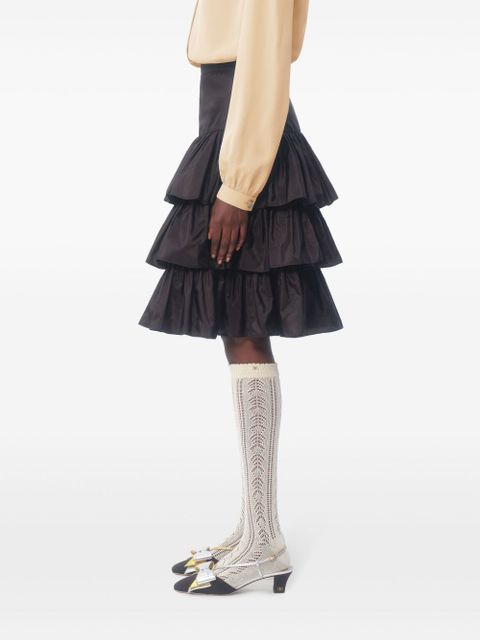 Valentino Garavani ruffled taffeta skirt - Black