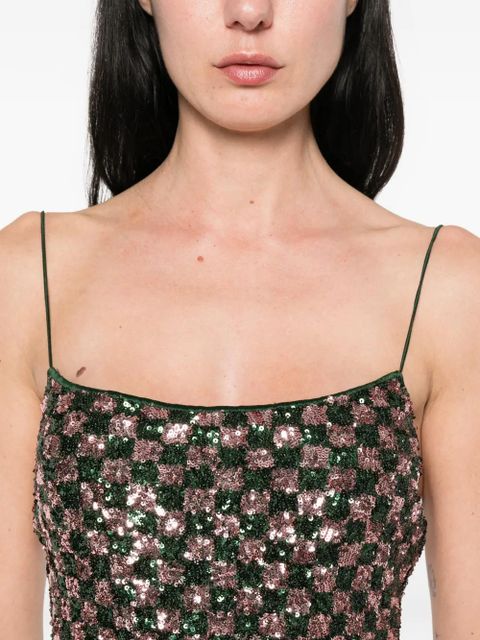 Oséree sequin-pattern mini dress - Green