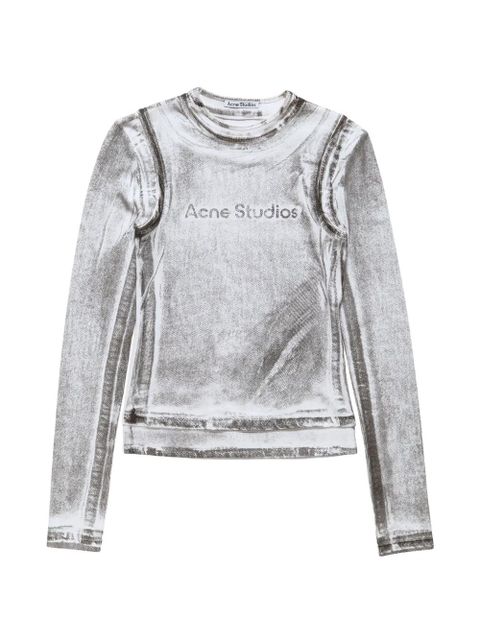 Acne Studios logo-print long-sleeve top - White - zdjęcie produktu nr 1
