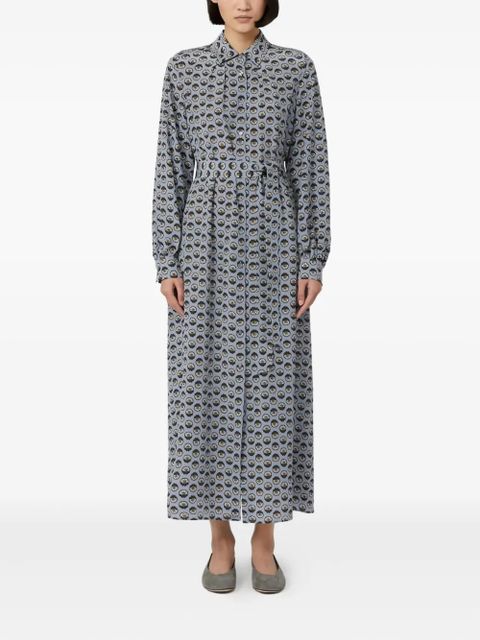 Weekend Max Mara printed silk maxi shirt dress - Blue
