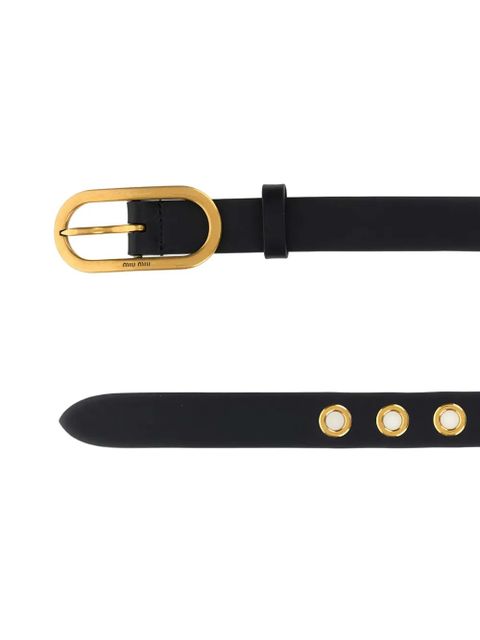Miu Miu oval-buckle leather belt - Black