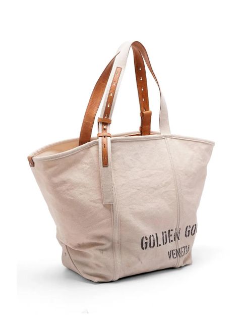 Golden Goose logo print tote bag - Neutrals