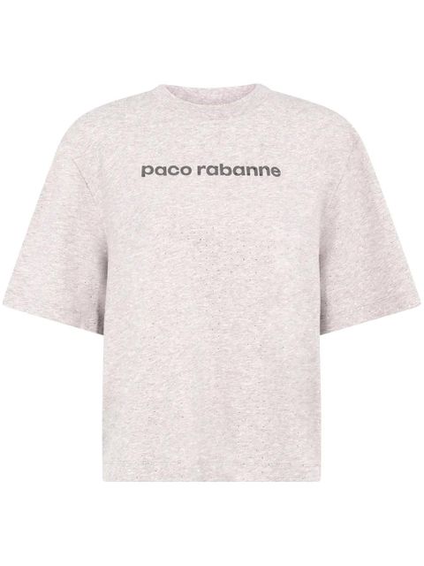Rabanne logo-print rhinestone T-shirt - Grey - zdjęcie produktu nr 1