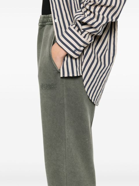 Gucci logo-embroidered cotton track pants - Green