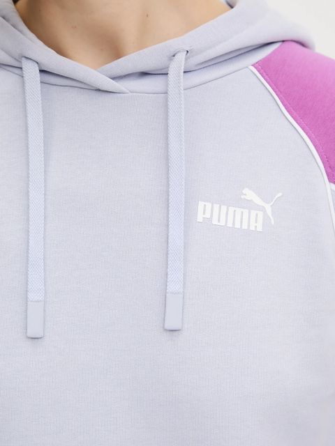 Puma bluza damska kolor fioletowy z kapturem wzorzysta 685044