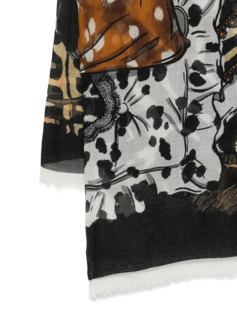 Moschino animal-print scarf - Black