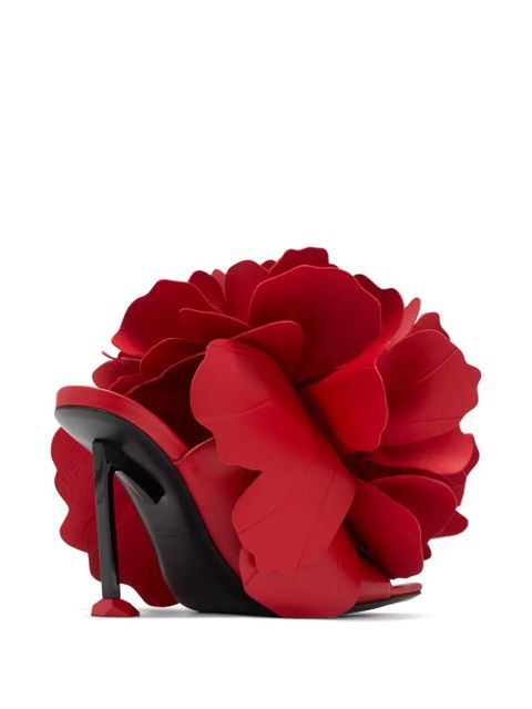 Givenchy Boudoir floral-appliqué leather heeled sandals - Red - zdjęcie produktu nr 2