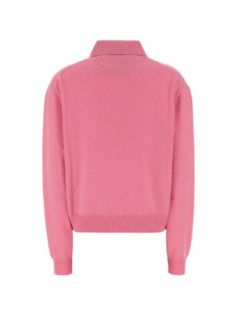 Miu Miu argyle-pattern half-zip polo sweater - Pink - zdjęcie produktu nr 2