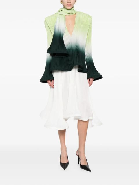 Rowen Rose pleated degradé scarf blouse - Green - zdjęcie produktu nr 2