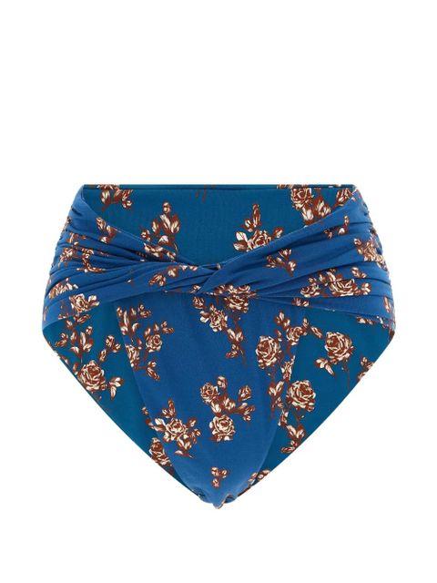 Magda Butrym floral-print ruched bikini briefs - Blue - zdjęcie produktu nr 1