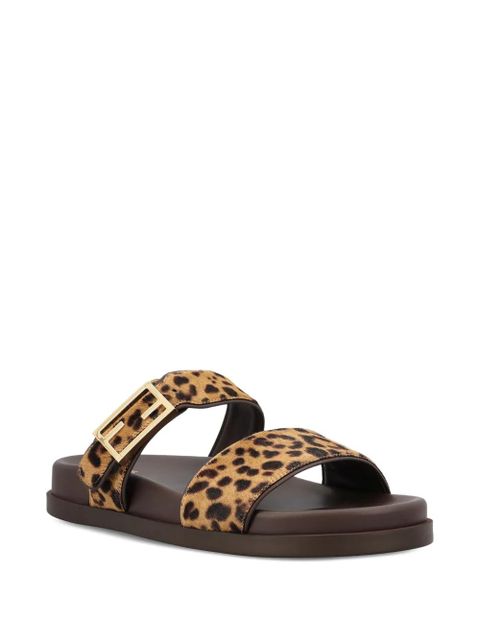 FENDI Feel leopard-print buckle sandals - Brown - zdjęcie produktu nr 2