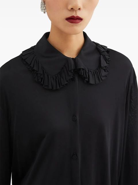 Jil Sander ruffle-collar shirt - Black