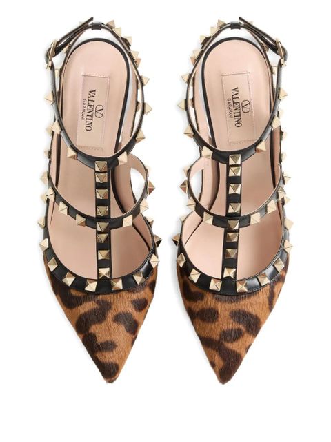 Valentino Garavani Rockstud leopard-print pumps - Black