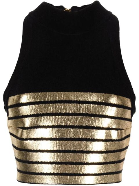 Balmain striped crop top - Black - zdjęcie produktu nr 1