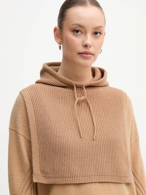 United Colors of Benetton kaptur kolor brązowy 6SCQDU01T - zdjęcie produktu nr 1