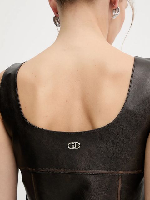 Liu Jo sukienka kolor brązowy mini prosta MF5314 E1051