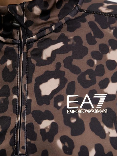 EA7 Emporio Armani bluza sportowa kolor brązowy z nadrukiem AF14634.7W000396