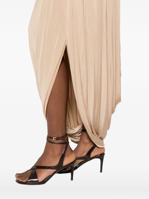 Ferragamo pleated ruffle-hem maxi skirt - Neutrals