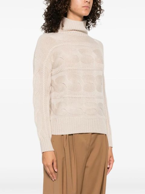 Max Mara cable-knit turtleneck sweater - Neutrals