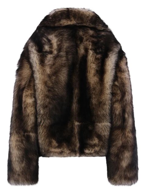 Jil Sander shearling zip coat - Brown