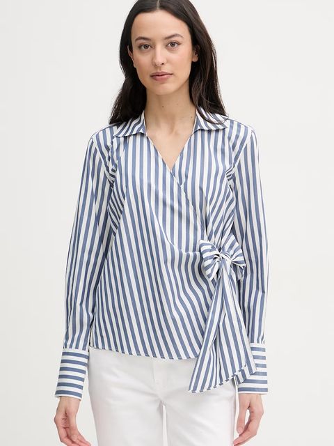 Tommy Hilfiger bluzka kopertowa damska bawełniana - zdjęcie produktu nr 1