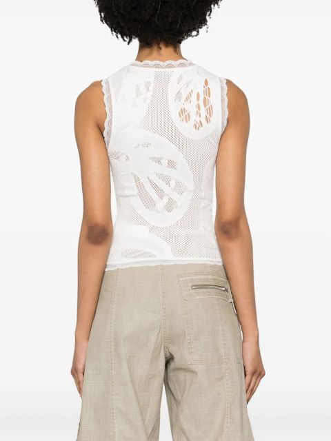 Blumarine lace-trim tank top - White
