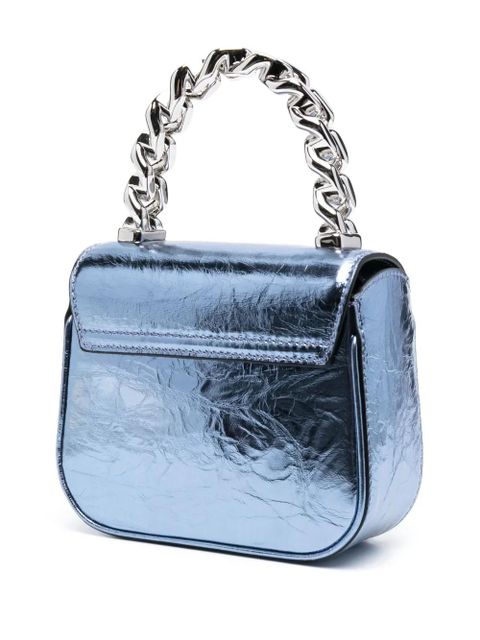 Versace La Medusa metallic leather mini bag - Blue - zdjęcie produktu nr 2