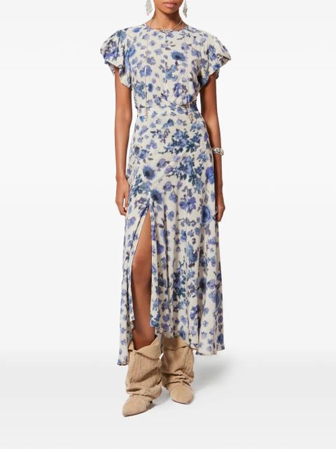 ISABEL MARANT Tullya knotted floral top - Neutrals