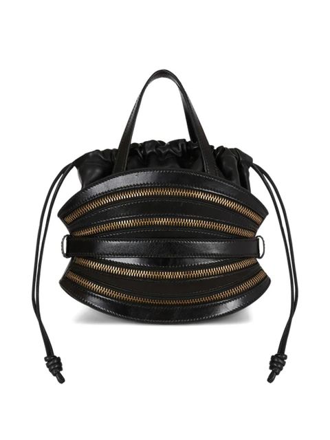 Balmain mini Shuffle zip-belt tote bag - Black