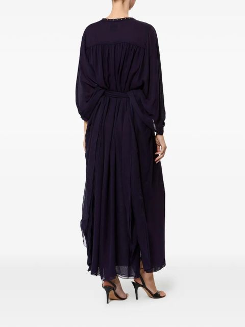 ISABEL MARANT studded ruffle silk dress - Purple