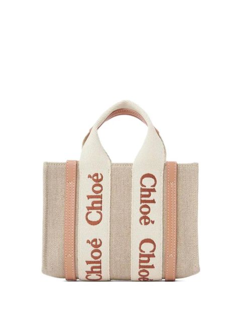 Chloé mini Woody tote bag - Neutrals - zdjęcie produktu nr 1