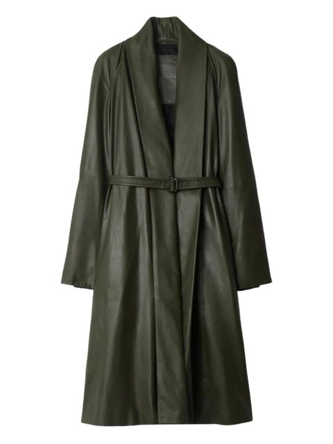 Burberry belted leather coat - Green - zdjęcie produktu nr 1