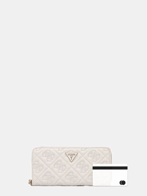 Guess portfel ADELASIA damski kolor beżowy SWQL96 58146