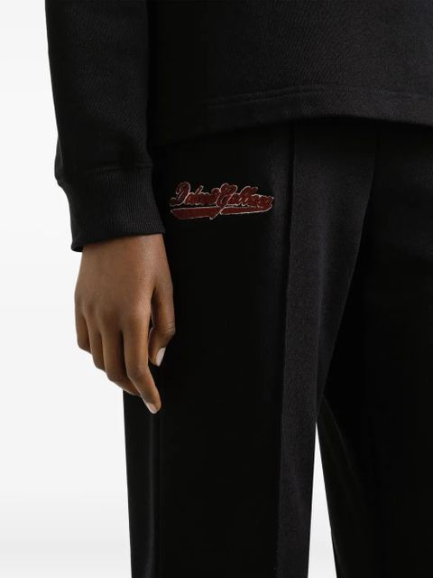 Dolce & Gabbana fleece jogging pants with patch - Black