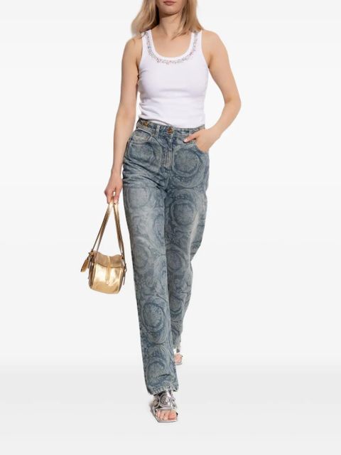 Versace embroidered tank top - White