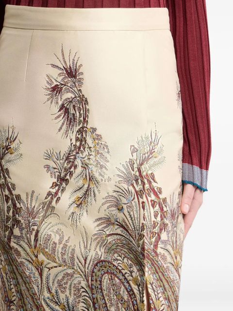 ETRO paisley jacquard midi skirt - Neutrals