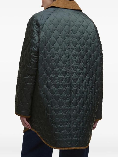Barbour quilted corduroy-collar coat - Green