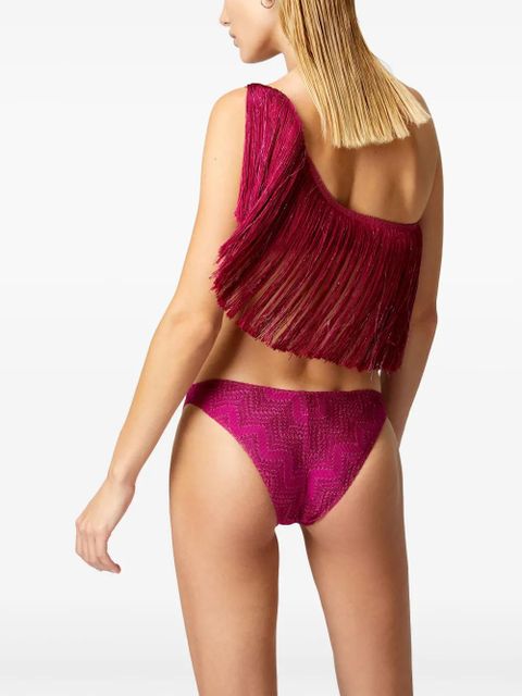 Missoni one-shoulder fringed bikini - Purple