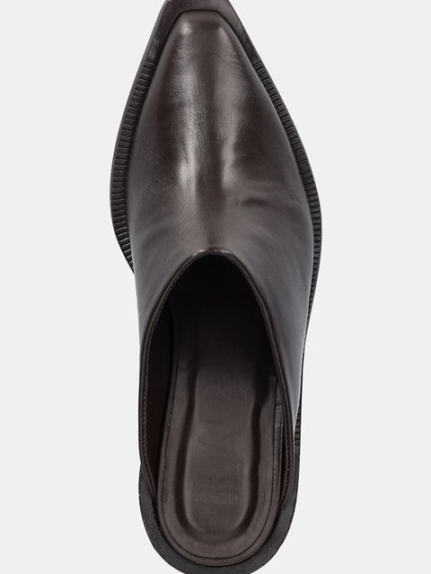 Answear.LAB botki skórzane kolor brązowy na słupku