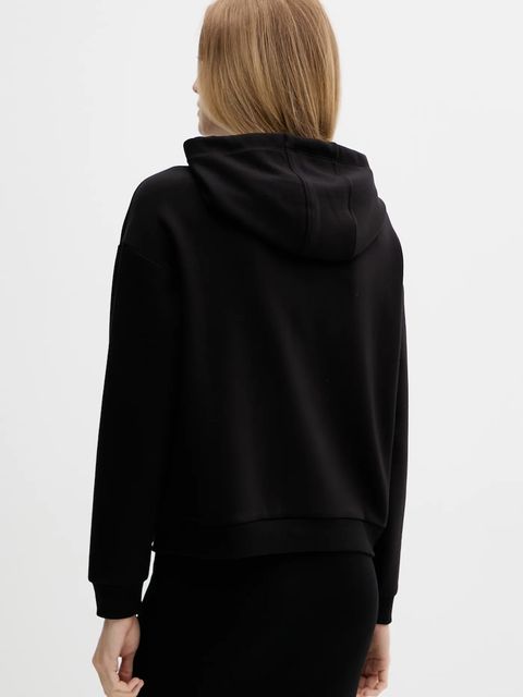 Armani Exchange bluza damska kolor czarny z kapturem gładka XW000836 AF13397