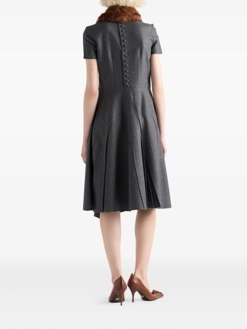 Prada asymmetrical short-sleeve midi dress - Grey