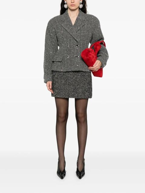 Alessandra Rich sequin-embellished herringbone jacket - Grey - zdjęcie produktu nr 2