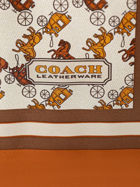 Coach chusta jedwabna kolor brązowy wzorzysta 29CH153