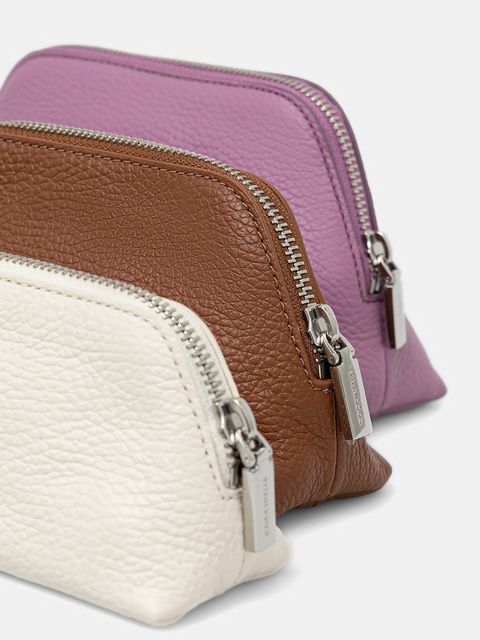 Coccinelle kosmetyczka skórzana 3-pack kolor fioletowy E5.TMF.25.04.01