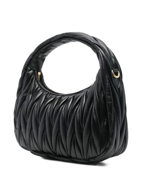 Miu Miu Wander matelassé leather tote bag - Black